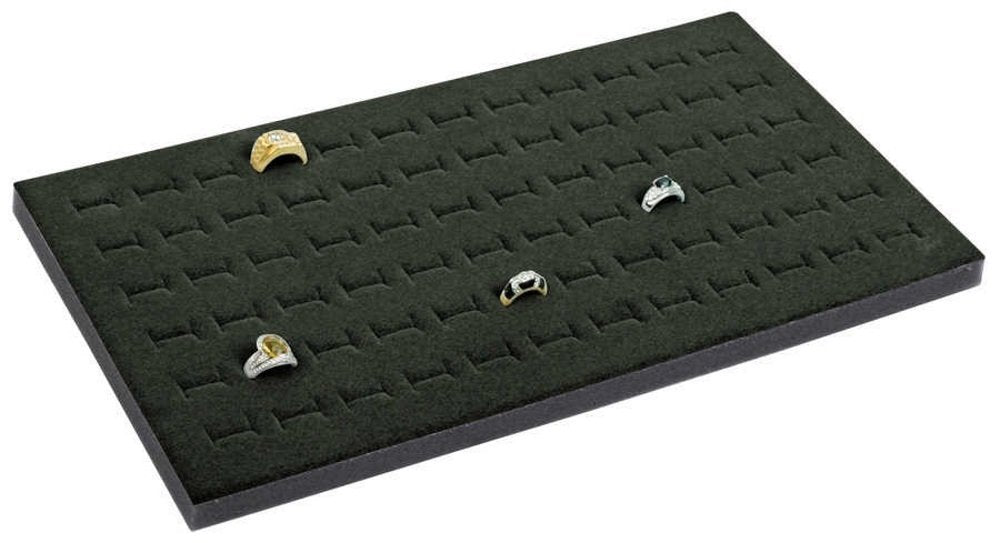 TheDisplayGuys - 6-Pack Deluxe Black Velvet Jewelry Ring Display Foam Pad Insert - 72 Slots Holder - 14x7 Full Size