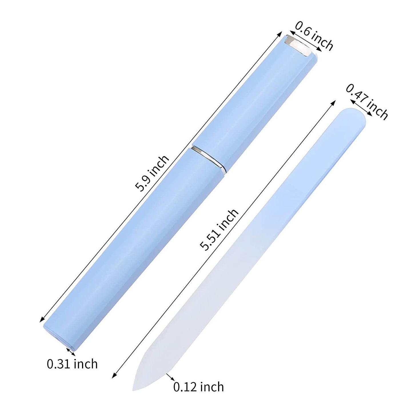 Aoshang 3 Pack Glass Nail File, Crystal Double Sided Etched Filing Surface Finger Nail Files for Professional Manicure/Pedicure Care with Case