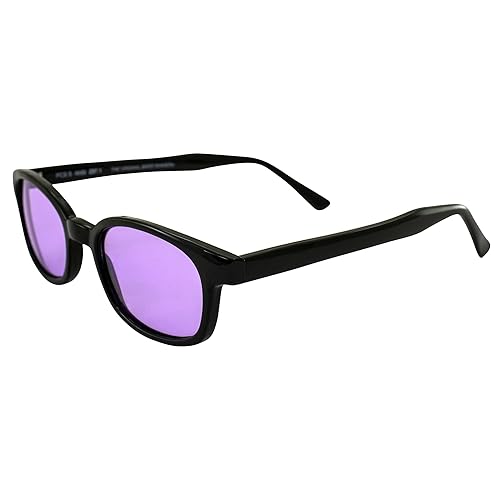 Pacific Coast X-Kd's Biker Purple Lenses Black Frames Sunglasses