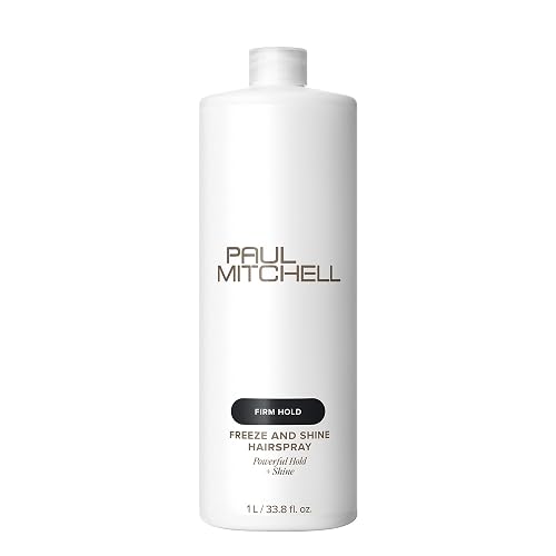 Paul Mitchell Freeze and Shine Hairspray, Powerful Hold + Shine, For Coarse Hair, 33.8 fl oz