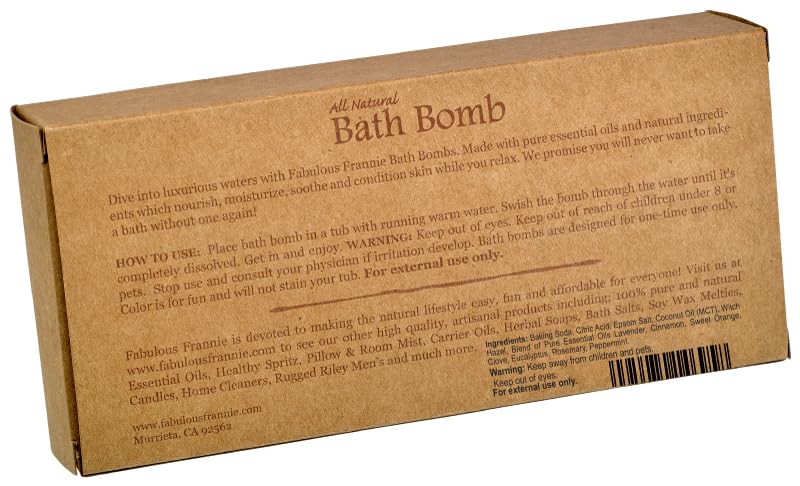 Fabulous Frannie Muscle Ice Natural, Handmade Bath Bomb Gift Set, Rich in Essential Oil, Salt, Coconut Oil, Witch Hazel,Fizzies to Moisturize Skin…