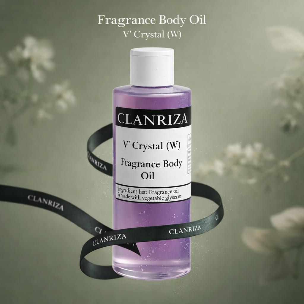 CLANRIZA 1 Fl Oz V' Crystal Natural Fragrance Body Oil, Long-Lasting Perfume Oil For Women, Scented Essential Body Oil for Daily Use, Lightweight