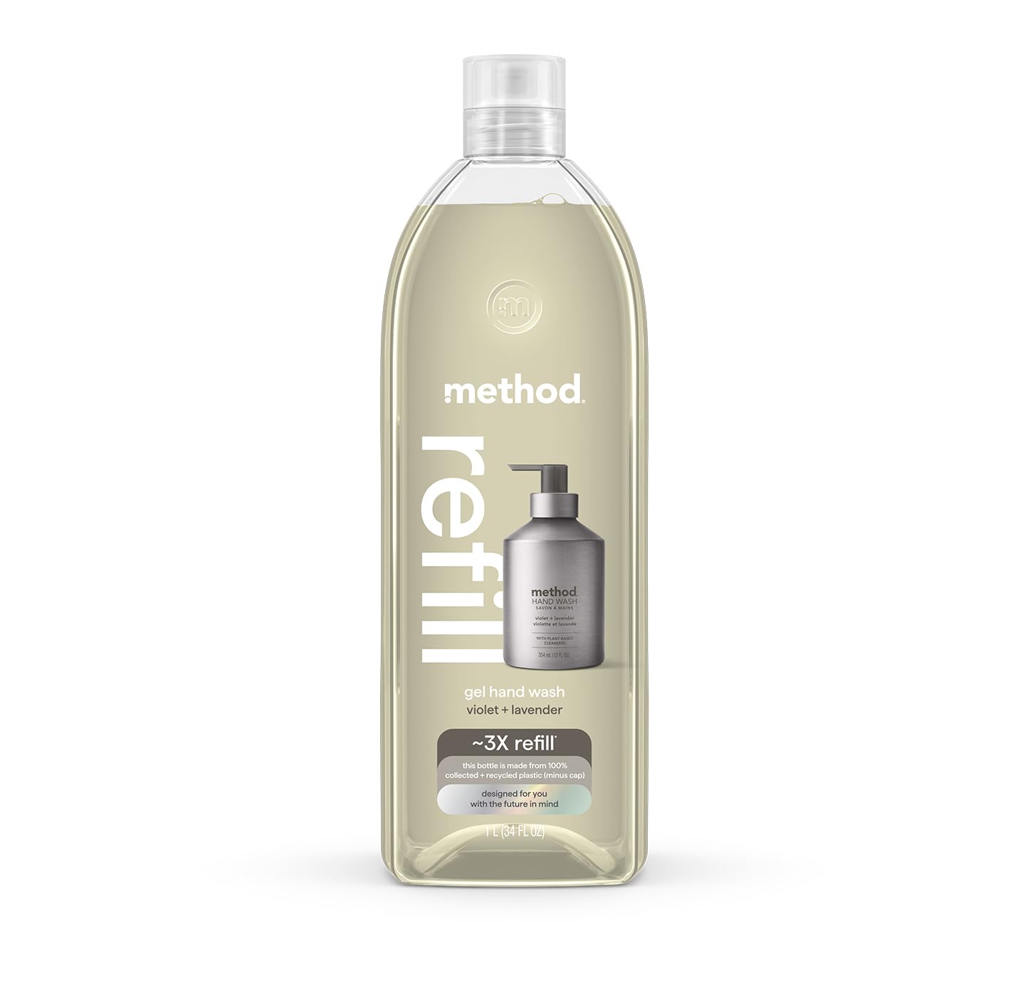 Method Premium Gel Hand Wash Refill, Violet + Lavender, 34 Ounce, 1 pack, Packaging May Vary (Packaging May Vary)