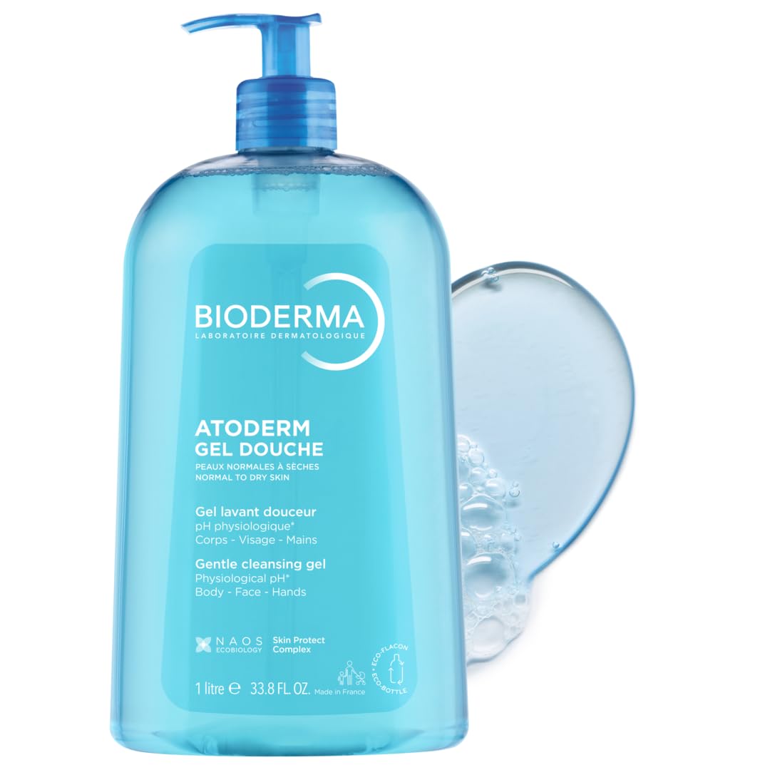 Bioderma - Atoderm Hydrating Shower Gel Body Wash - Moisturizing Face and Body Cleanser for Normal to Dehydrated Sensitive Skin