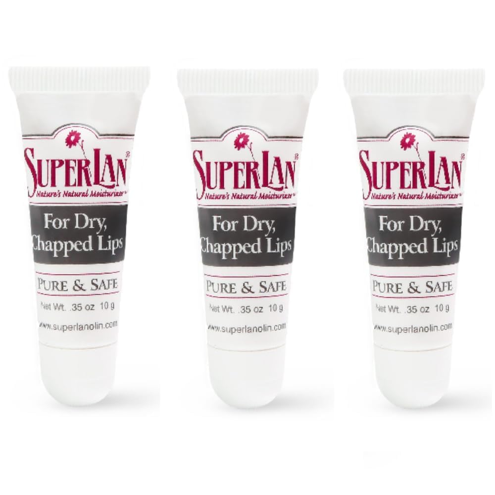 Lanolin Lip Balm 3 pack - Lip Repair for Hot/Dry Weather - Natural Lanolin Nipple Cream - Lip Moisturizer for cracked lips - Hydrating lip care