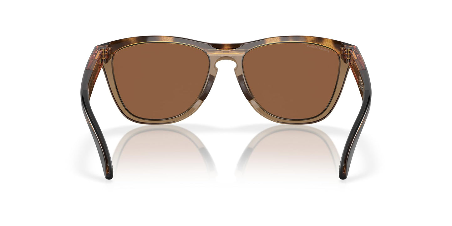 Oakley OO9284A Frogskins Range Low Bridge Fit Round Sunglasses, Brown Tortoise/Brown Smoke/Prizm Tungsten, 55 mm