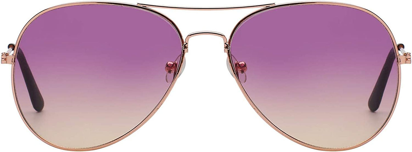 Classic Aviator Style Sunglasses Brown Color Lens Bronze Color Frame UVB Protection 3 Pairs