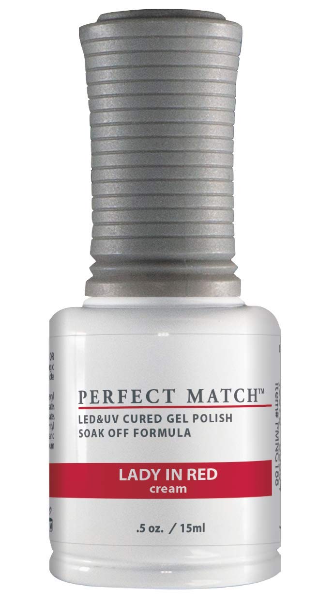 LeChat Perfect Match Gel Polish, Lady In Red Nail laquer, 0.5 Ounce/gel polish soak off cream 0.5ounce. (PMS188) Beauty & Personal Care LECHAT