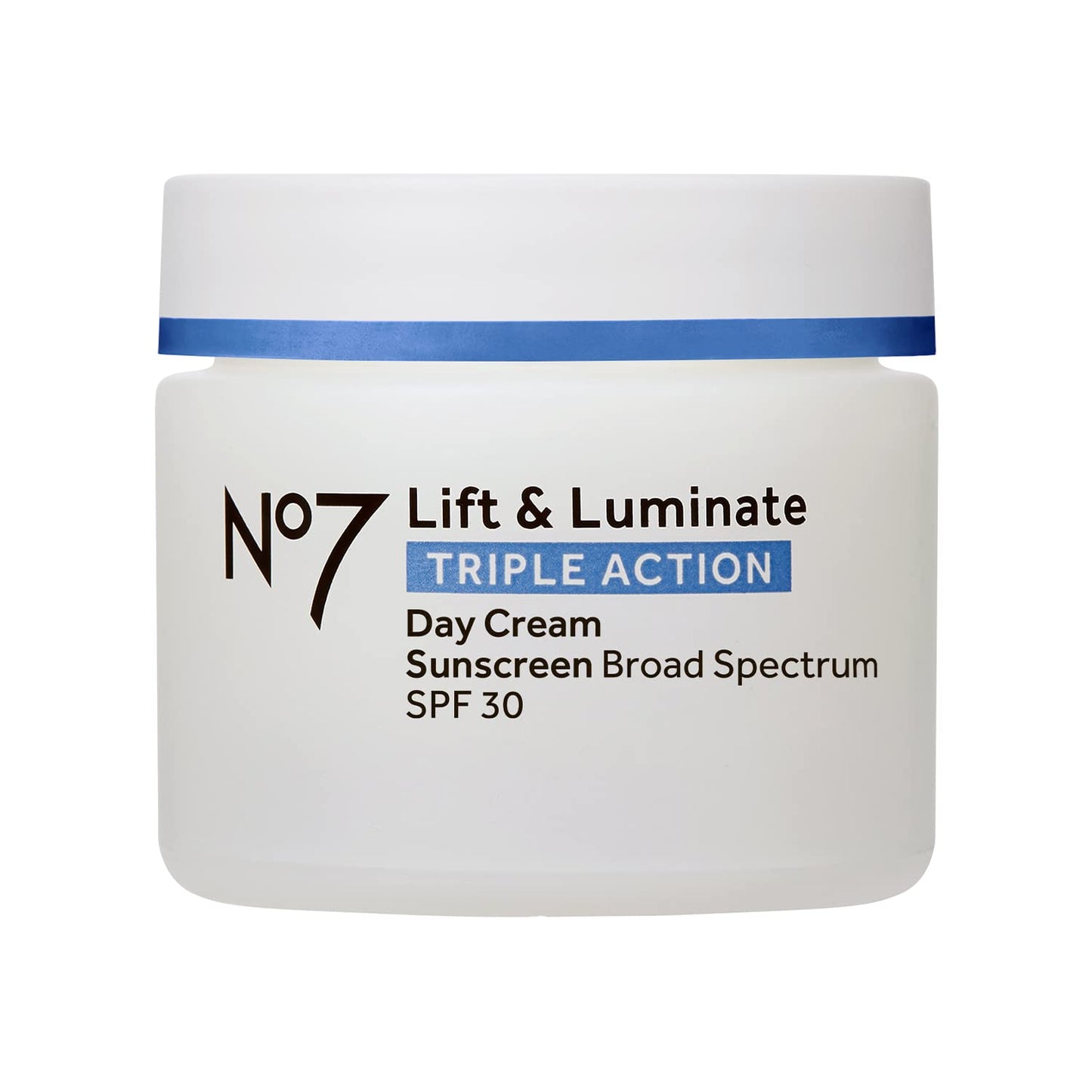 No7 Lift & Luminate Triple Action Fragrance Free Day Cream SPF 30 - Broad Spectrum Anti Aging Face Cream - Hydrating Hibiscus Peptides & Hyaluronic