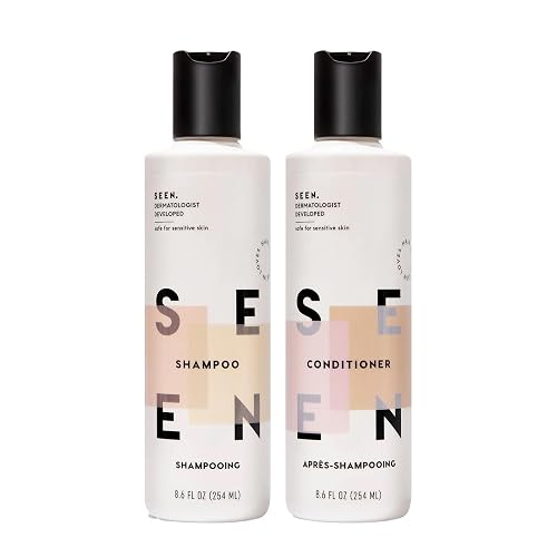 SEEN Shampoo & Conditioner Bundle, Scented - Non-Comedogenic Hair Care Set, Dermatologist-Developed, Safe for Sensitive, Eczema & Acne-Prone Skin