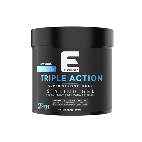 E Elegance Earth Fragrance Triple Action Hair Gel for Men And Women - Super Strong Hold, Extreme Volume, And Long Lasting Shine - Flake Free