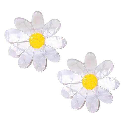 Vokone Flower Claw Clip Acrylic Daisy Sunflower Claw Hair Clip for Women Hair Jaw Grip Strong Holder for Thick Thin Hair (Daisy)