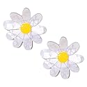 Vokone Flower Claw Clip Acrylic Daisy Sunflower Claw Hair Clip for Women Hair Jaw Grip Strong Holder for Thick Thin Hair (Daisy)