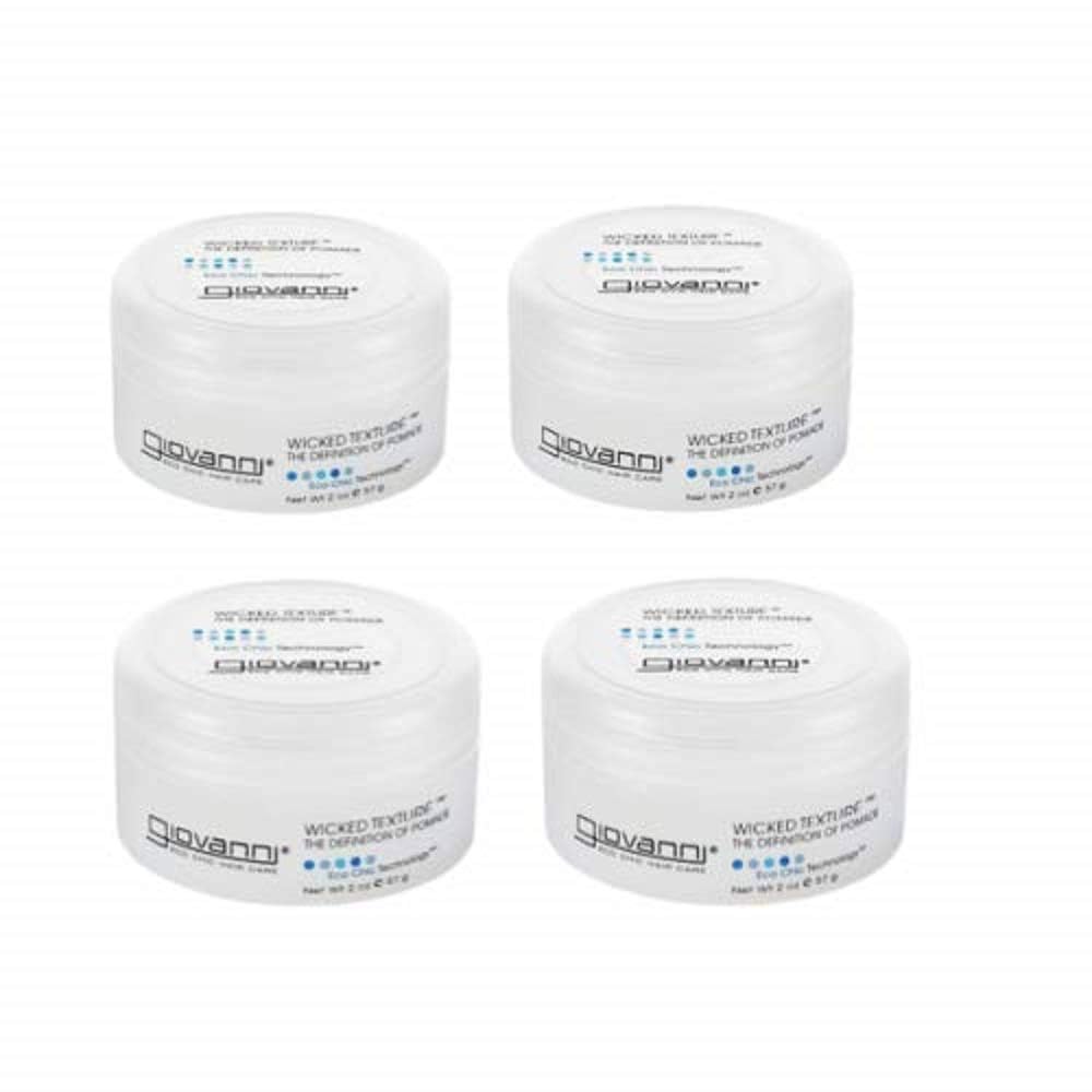 Giovanni Wicked Texture Styling Pomade - Eco Chic Wax Hair Gel, 2 Ounce (Pack of 4)