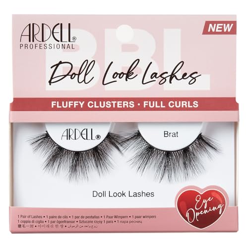 Ardell Doll Look Lashes, Brat Style - Fluffy Doll Eyelashes with Full Curls, Eye-Opening Doll Eye Lashes Strip, 1 Pack