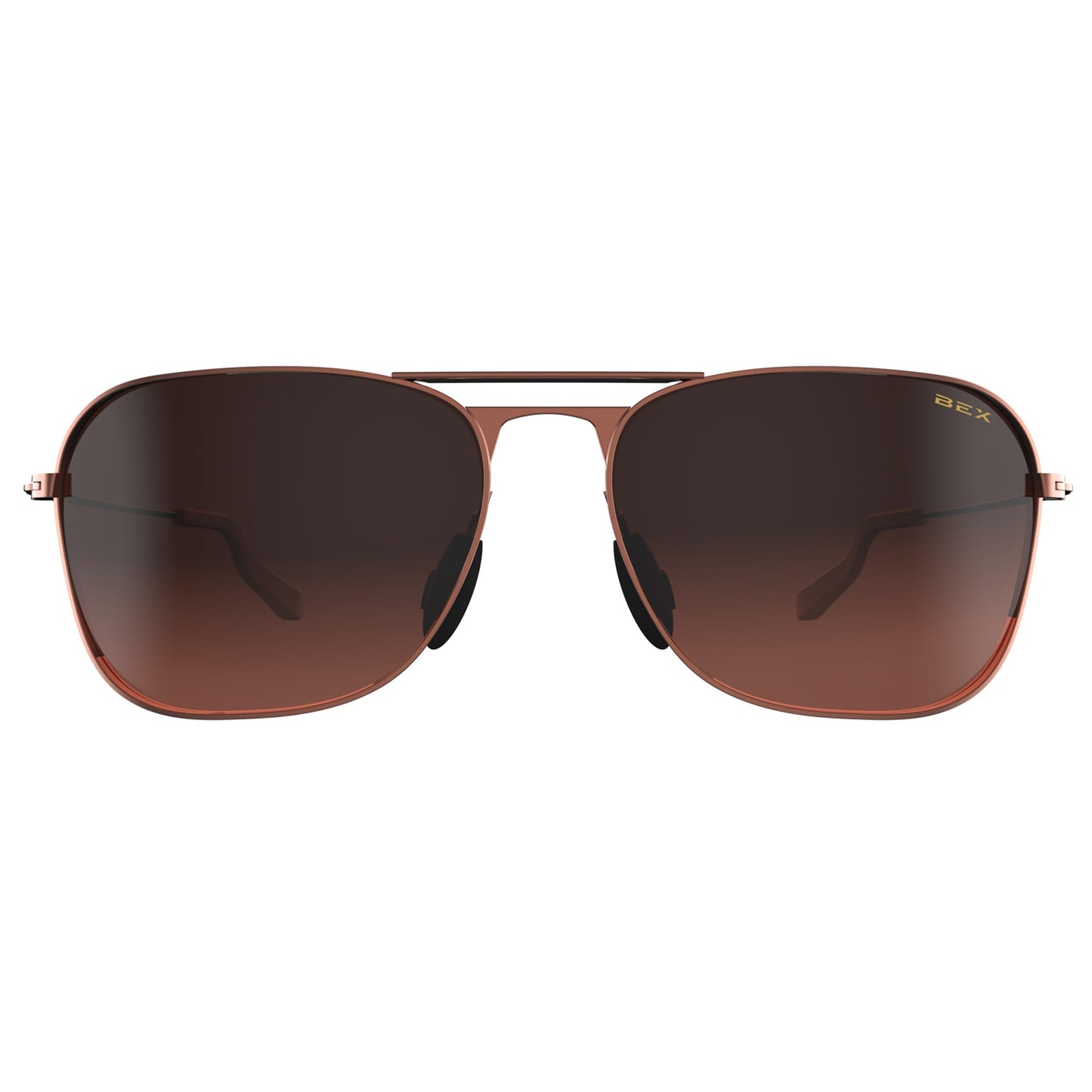 BEX Ranger Polarized Sunglasses Men Women - UV Protection Fashion Eyewear (ROSE GOLD/BROWN)