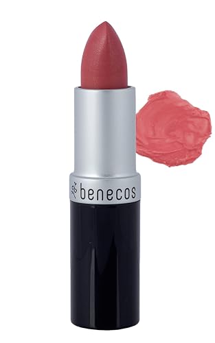 Benecos Natural Lipstick (Peach) - Peach Color Lipstick, Long-Lasting Gorgeous Color, Soft and Smooth Moisturized Lips, Organic, Vegan