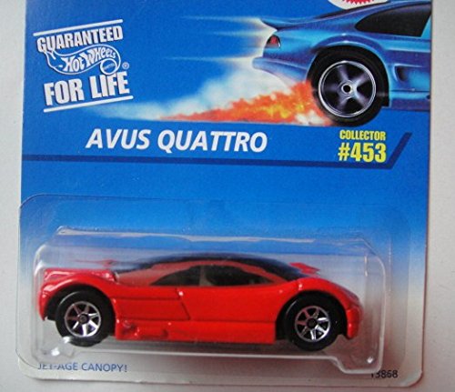 Hot Wheels RED AVUS Quattro #453 7 Spoke Wheels Coolest to Collect Card