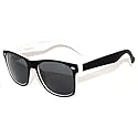 OWL Retro 80’s Two Tone Black - White Vintage Smoke Lens Sunglasses