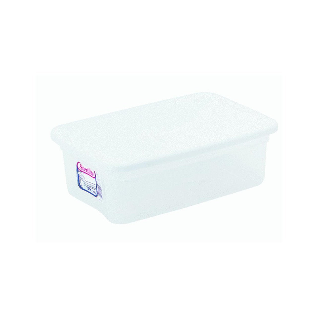 Sterilite 16 Quart Basic Clear Storage Box with White Lid (Pack of 2)
