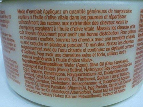 VITALE Olive Oil Hair Mayonnaise 8oz with Oat & Egg Protein and Vitamins - Good on Color & Thermal Treated Hair - for Dry & Damaged Scalp Men, Women