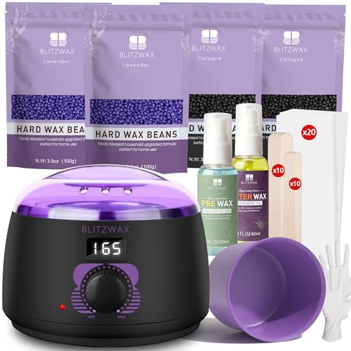 BLITZWAX Brazilian and Bikini Waxing Kit for Women, Hard Wax Warmer for Face, Legs and Body, At Home Hair Removal Kit, Beginner Friendly, Digital Fast Beauty and Personal Care BLITZWAX Default Title