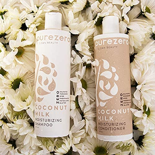 Purezero 20 Oz Value Pack Coconut Milk Shampoo & Conditioner Set, Bulk Pack, Intense Hydration & Increase Shine, Fight Dandruff & Frizz, Zero