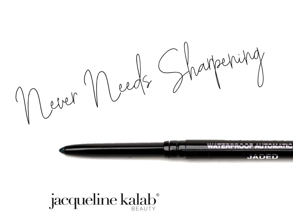 Jacqueline Kalab Indelible Eyes - Waterproof Smudge Proof Gel Eye Liner Pencil for Women with Blender Tip BROWNSTONE