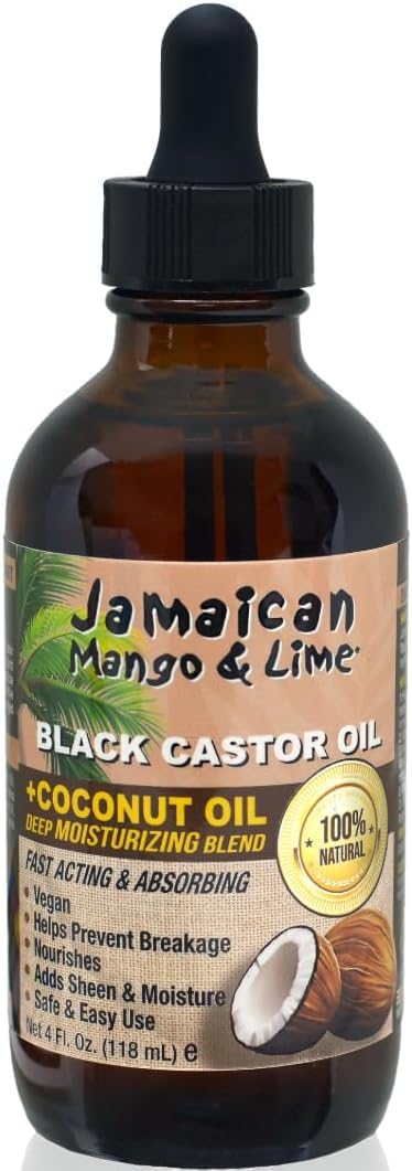 Jamaican Mango & Lime Black Castor Oil - Hair & Scalp Oil for Locs, Braids, Twists & Natural Hair - Strengthens, Moisturizes & Promotes Hair Growth