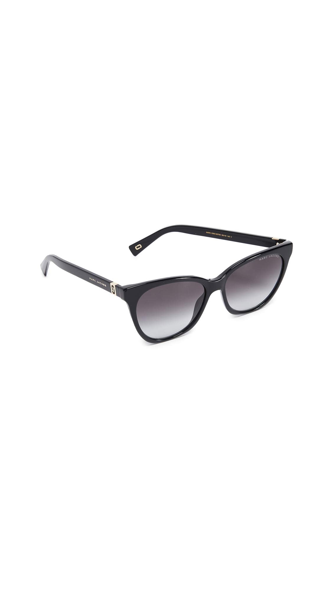 Marc Jacobs Women's Marc 336/S Cat Eye Sunglasses, Black/Gray Shaded, 56mm, 16mm