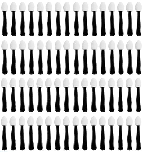 100Pcs Black White Small Eyeshadow Applicators Eye Shadow Sponge Applicator Sticks Eye Makeup Applicators Sponge Tip Make up Applicators Eyeshadow