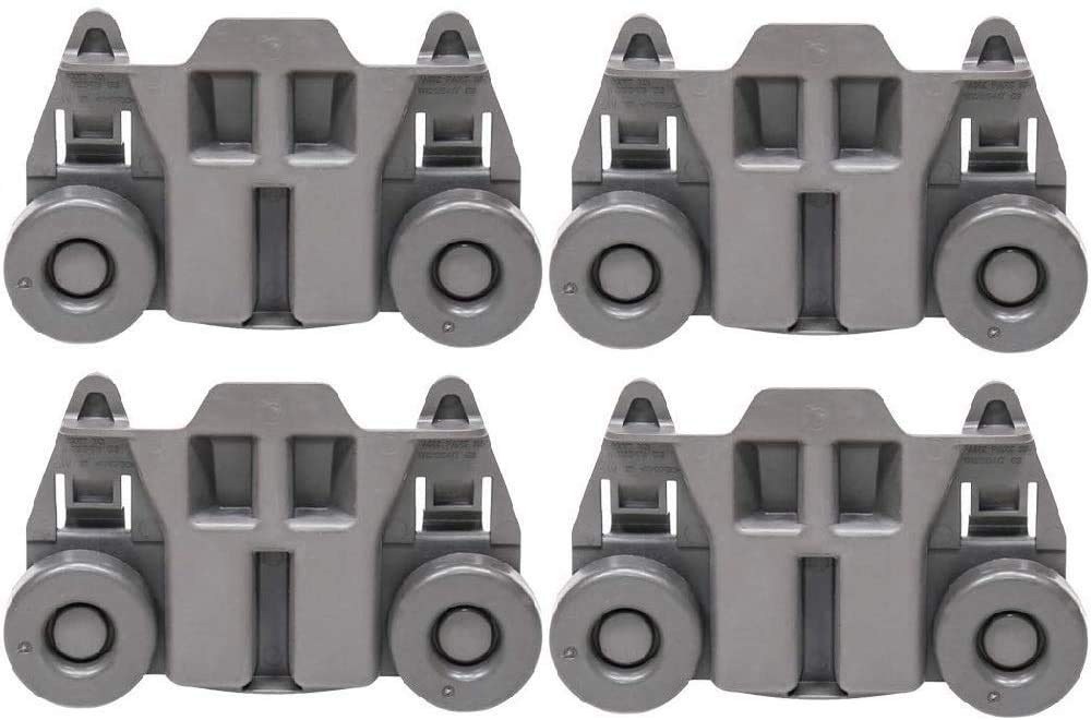 Odowalker Pack of 4 Dishwasher Premium Wheels Lower Rack for Kenmore Elite Dishwasher Replacement Parts W10195417 Kitchen Aid Dishwasher
