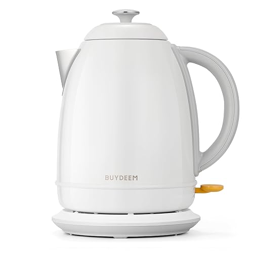 BUYDEEM K640 Stainless Steel Electric Tea Kettle with Auto Shut-Off and Boil Dry Protection, 1.7 Liter Cordless Hot Water Boiler with Swivel Base…