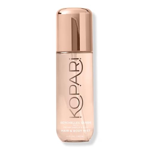 Kopari Hair & Body Mist Seychelles Sands, Long-Lasting Creamy Vanilla & Musk Scent, Seductive Warm Fragrance, Toasted Vanilla, 4 oz