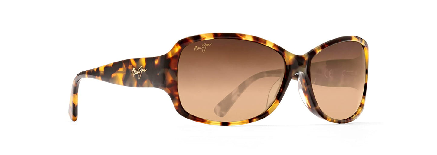 Maui Jim Women's Nalani Polarized Fashion Sunglasses, Tort/White and Blue/HCL® Bronze, Medium