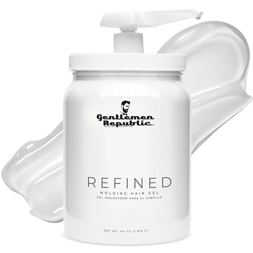Gentlemen Republic 64oz Refined Men's Hair Gel - Professional Formula for 24 Hour Shine and Strong Hold, Humidity Resistant Styling Gel for hair