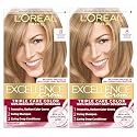 L'Oreal Paris Excellence Crème Permanent Hair Dye, Triple Care Hair Color with Hyaluronic Acid for 100% Gray Coverage, 8 Medium Blonde, 1 Kit (Pack