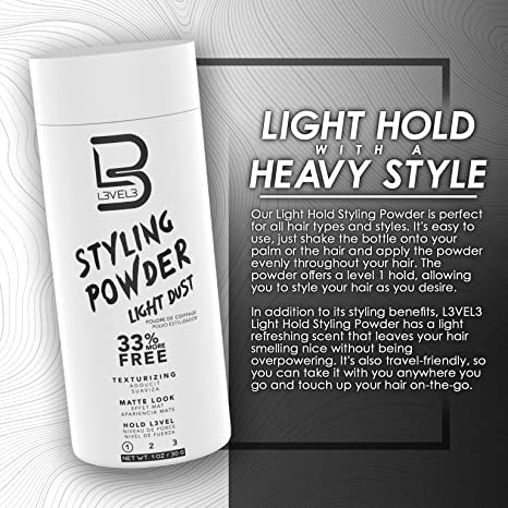 L3 - Level 3 Light Hold Styling Powder - Natural Matte Hairstyle - Texturizing and Volumizing - Casual and Messy Hairstyles (2 Pack)