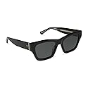 DIFF Yellowstone Sunglasses Beth II Chunky Rectangular Sunglasses for Women UV400 Polarized Protection, Night Sky Black + Silver w/Grey