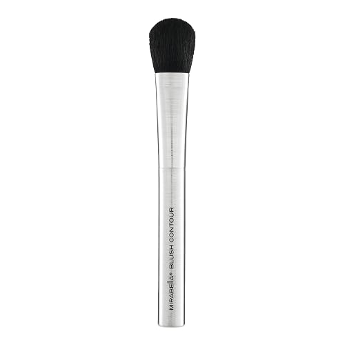 Mirabella Contouring Blush Brush, Premium Professional Makeup Brush Collection, Cruelty-Free Synthetic Bristle Brush with Hand-Sculpted Brushed