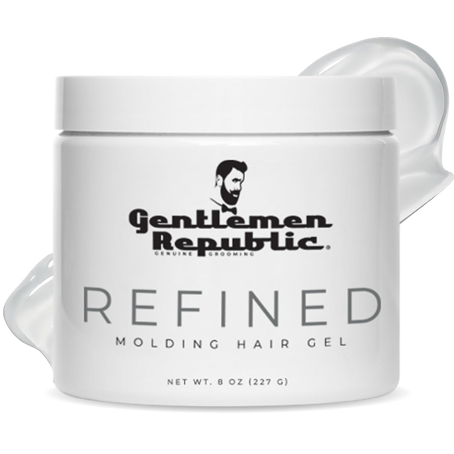 Gentlemen Republic 8oz Refined Hair Gel - Professional Formula for 24 Hour Shine and Hold, Humidity Resistant, 100% Alcohol-Free and Never Flakes