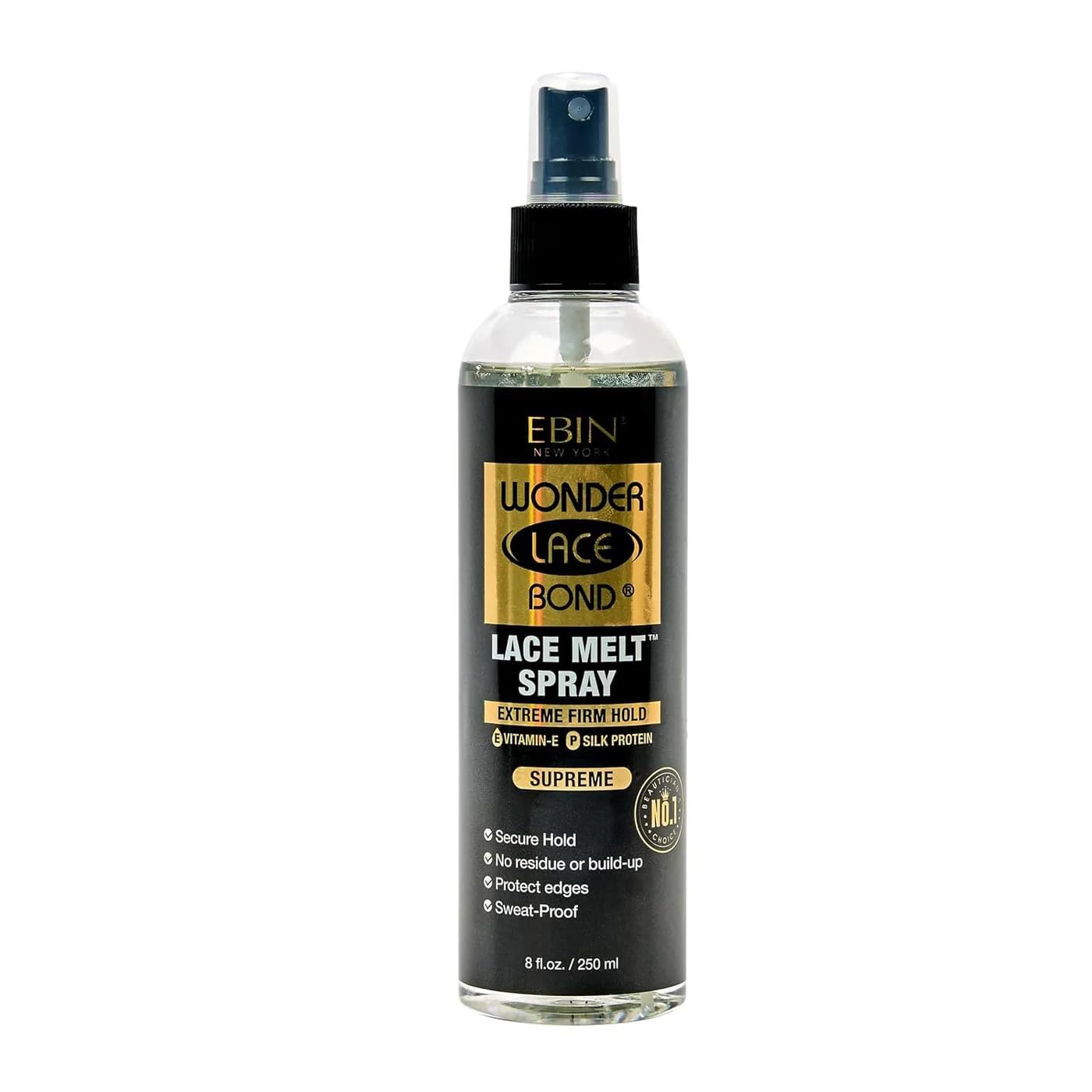 EBIN NEW YORK Wonder Bond Melting Spray 8oz/ 250ml - Extreme Firm Hold (Supreme) | No Reside, Long Lasting Formula with Protecting Edges, Gives