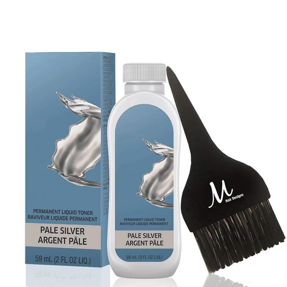 Blondor Pale Silver /81 Liquid Permanent Blondor Toner 2 Fl Oz and M Hair Designs Tint Brush (Bundle)