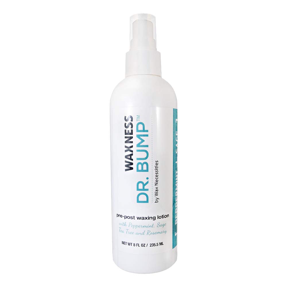 Waxness Wax Necessities Dr Bump Natural Pre Post Lotion with Peppermint Sage Rosemary and Tea Tree 8 Ounces