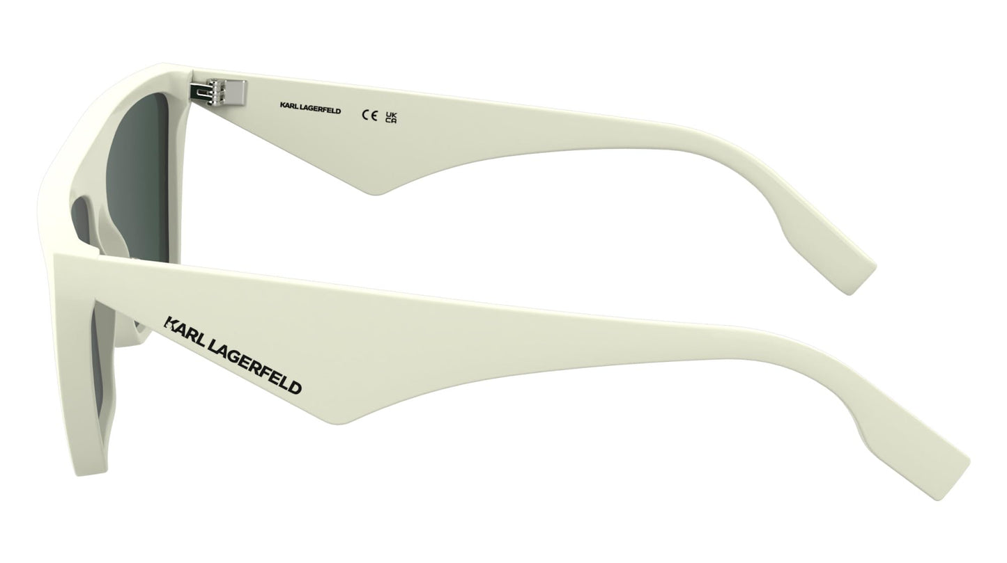 KARL LAGERFELD Unisex Adult Sunglasses KL6186S - White with Solid Green Lens