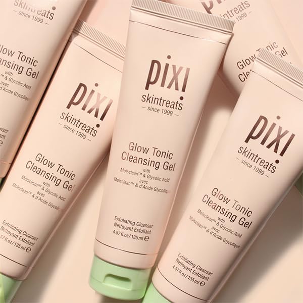 Pixi Glow Tonic Cleansing Gel | Glycolic Acid Facial Cleanser | Gently Exfoliates, Tones & Energizes Skin | With Ginseng, Aloe & Horse Chestnut | 4.57