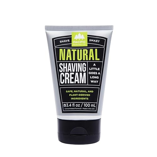 Pacific Shaving Company Natural Shaving Cream - Shea Butter + Vitamin E Shave Cream for Hydrated Sensitive Skin - Clean Formula for a Smooth