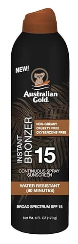 Australian Gold Continuous SPF#15 Spray 6 Ounce with Bronzer (Pack of 6)