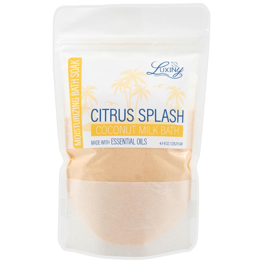 Luxiny Vegan Milk Bath Soak Made with Moisturizing Coconut Milk Powder, Essential Oil, & Sweet Almond Oil for Bath Bomb Dust Soothing Fizz & Relaxing…