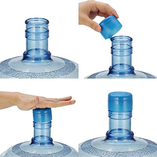 WINBOB 10PCS 55mm 3 and 5 Gallon Non-Spill Caps,Replacement Water Bottle Snap On Cap Anti Splash Peel